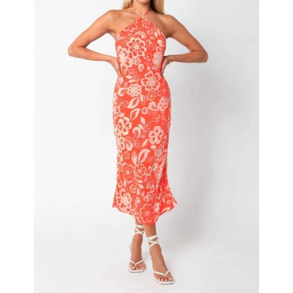 Olivaceous Pleat Maxi Cutout Goddess Gown Dress Built In Bra ••• main image 0
